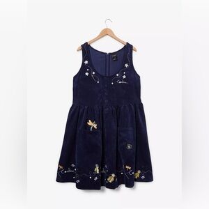 Coraline Embroidered Icons Corduroy Plus Size Tank Dress - BoxLunch Exclusive